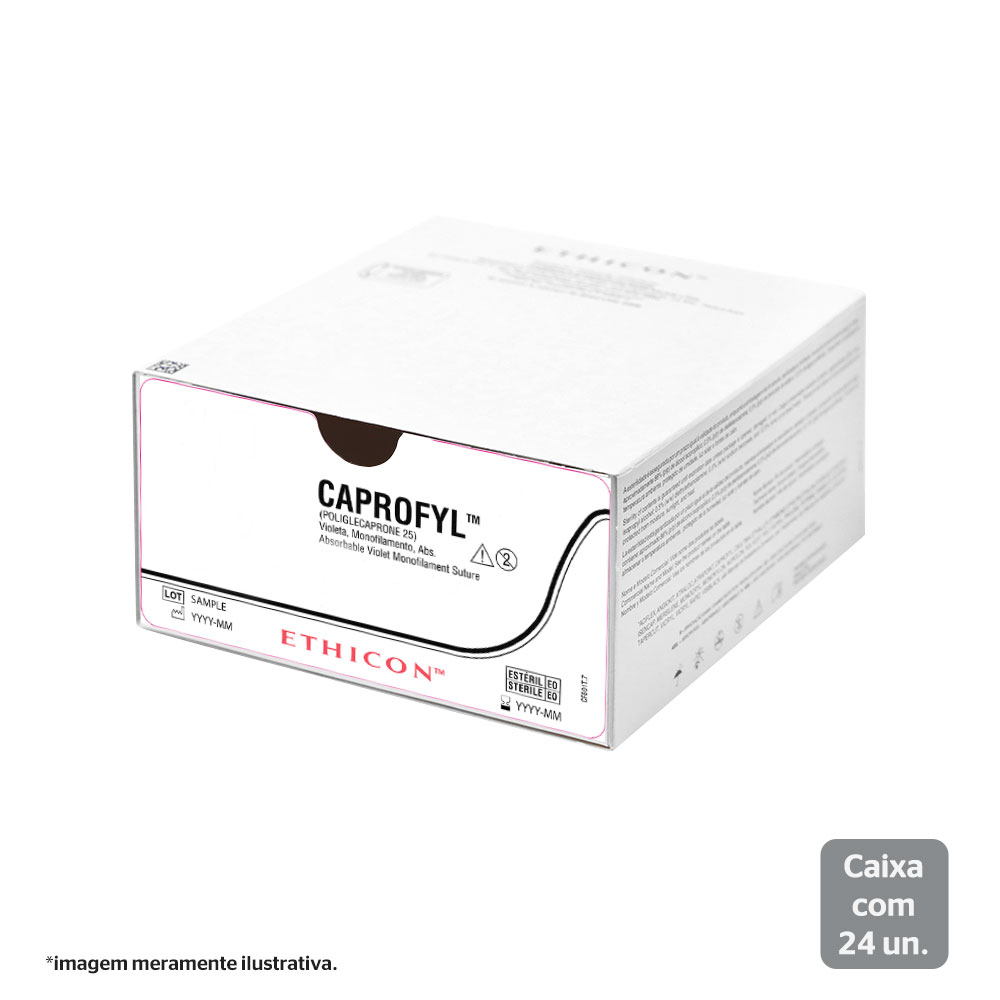 CF913T | Fio de sutura CAPROFYL Violeta 90cm 2-0 Ag. 40 mm 1/2
