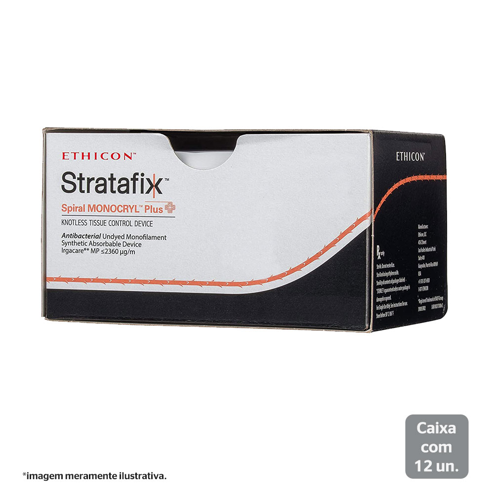 SXMP1B424 | Fio de sutura Monocryl Plus Stratafix Spiral Unidirecional 15 3-0 17 mm 1/2