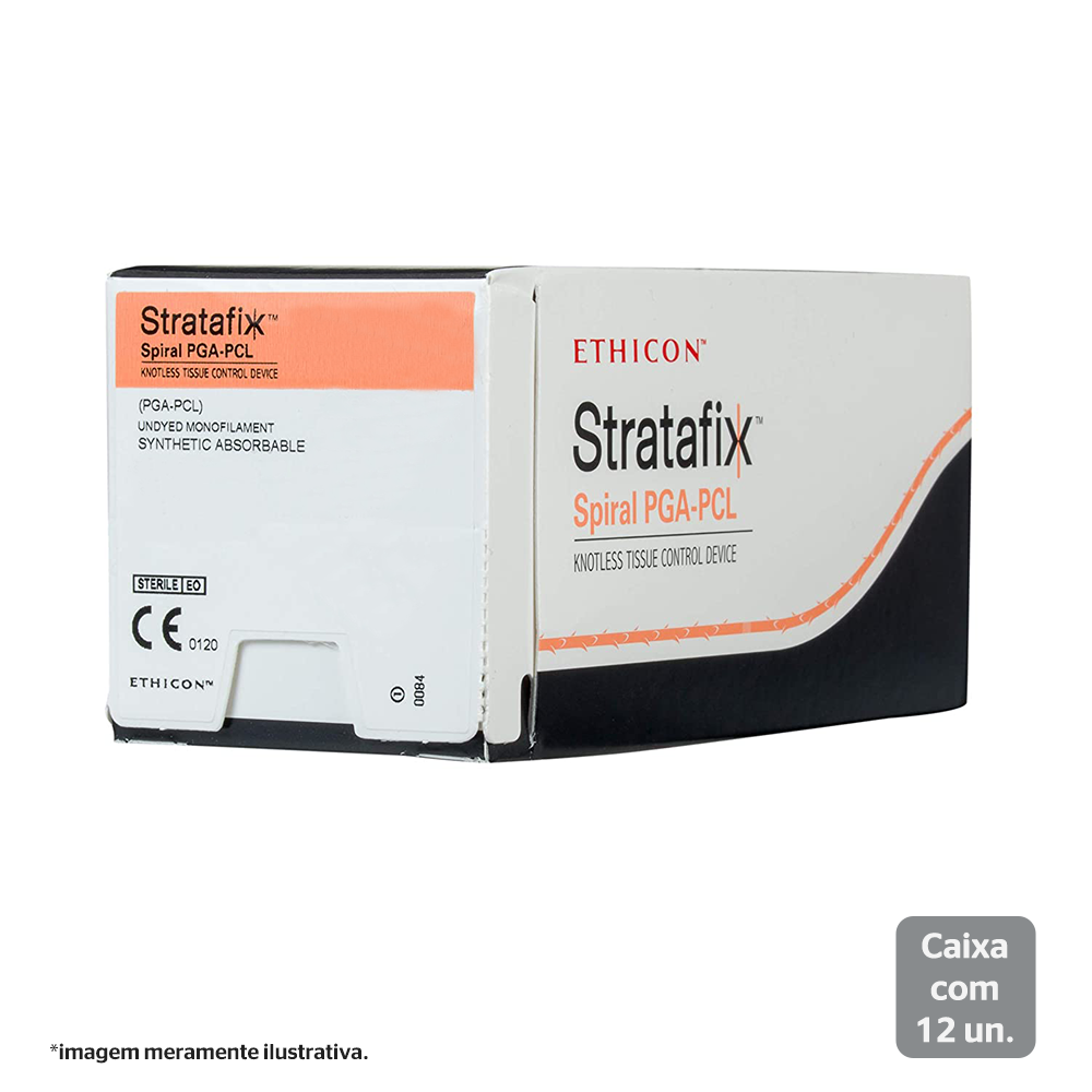 SXMD2B402 | Fio de  sutura STRATAFIX PGA-PCL Bi-direcional  16 x 16cm 3-0 Ag. 17 mm 1/2